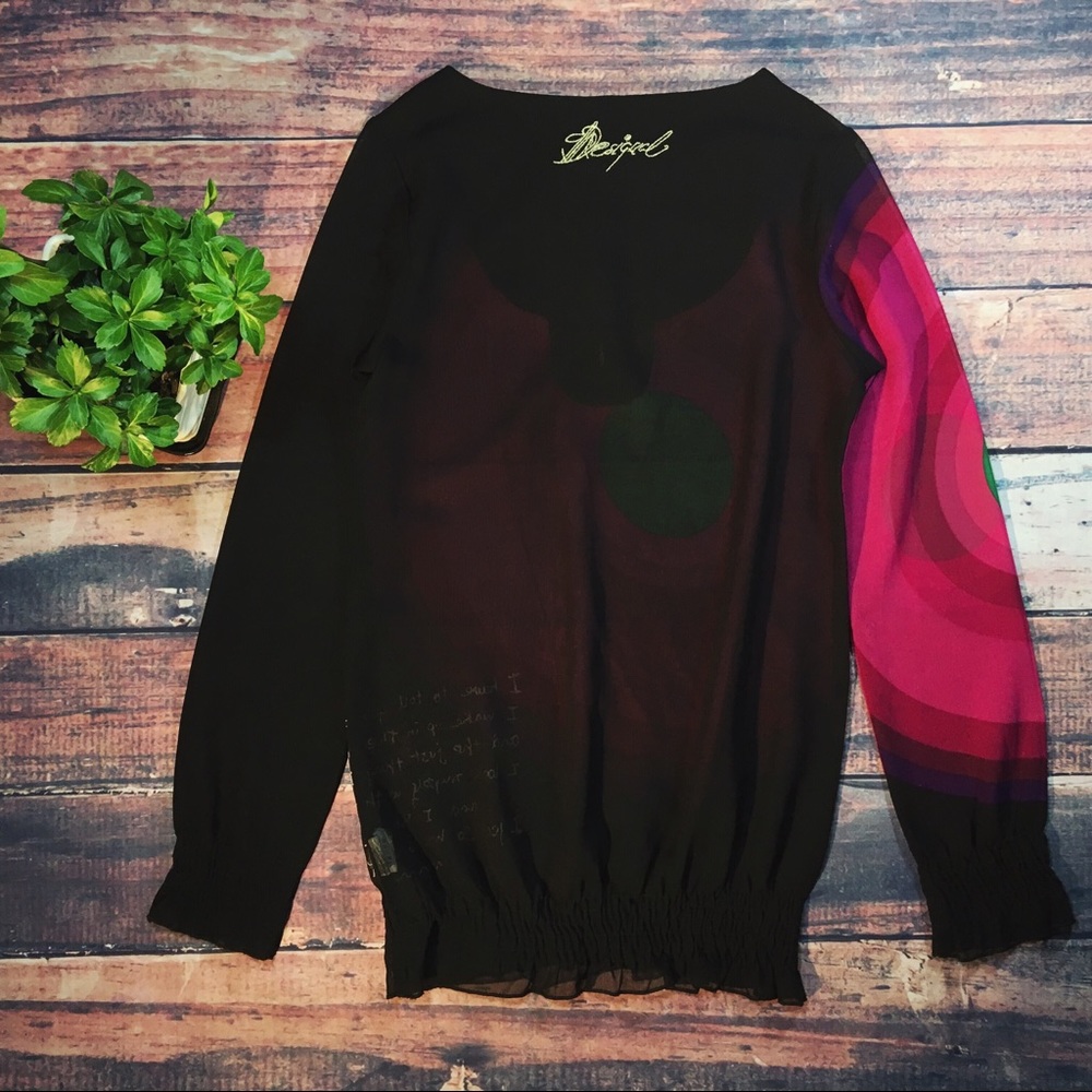 🌻SOLD🌻Desigual Elisabeth Sheer Blouse - Picture 6 of 8